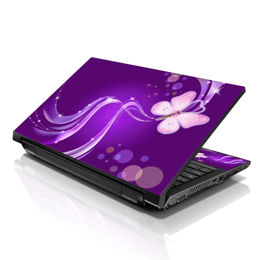 LSS 15.6 & 17.3 Inches Laptop Notebook Skin Sticker Decal - Purple Butterfly
